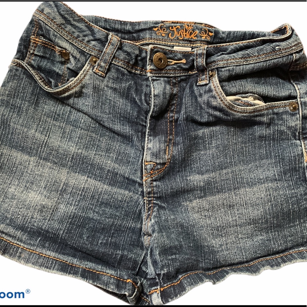 Blue justice jean shorts